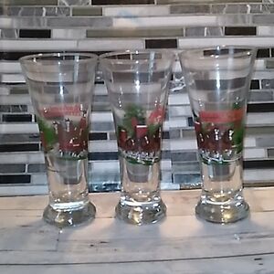 Vintage 1999 Budweiser Clydesdales beer glasses